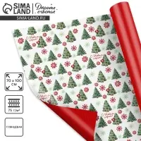 Упаковочная бумага глянцевая двухсторонняя &laquo;Уютный Новый год&raquo;, 70&times;100 см