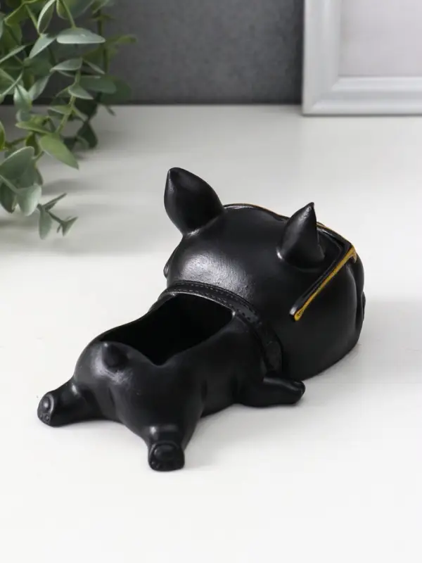 Подставка для мелочей &laquo;Французский бульдог в очках&raquo;, 7&times;14&times;8.5 см, чёрная