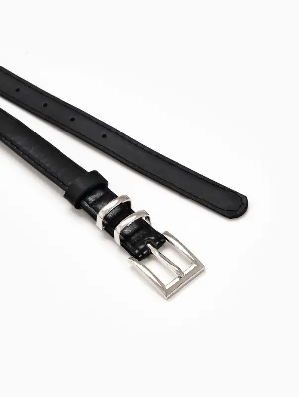 Ремень жен 03-01-02-01, Июнь2502, 2*0,3*110 см, без винта, пряж металл, 1 прокол, черный