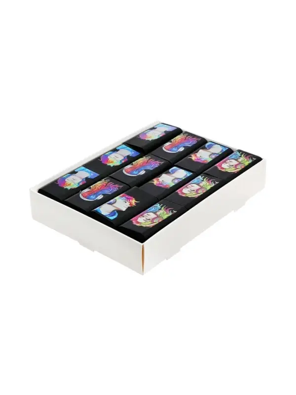 Ластик, термопластичная резина, 46&times;25&times;9 мм, черный с дизайном, МИКС