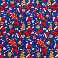 Пленка упаковочная для подарков, металлизированная, 35мкм "Новогоднее ассорти&ldquo;, 50х70см