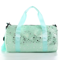 Сумка детская спортивная плюшевая для девочки с блестками &laquo;Звёзды&raquo; мятный