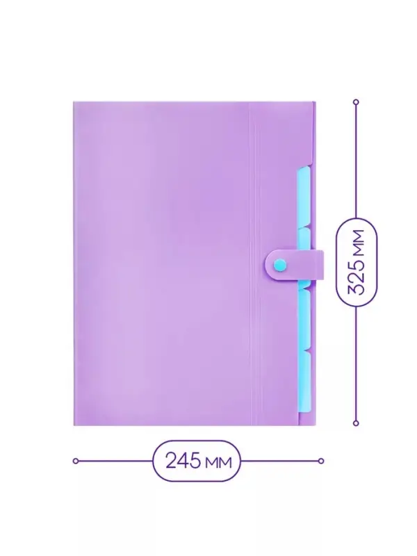 Папка А4, 5 отделений, Calligrata, 600 мкм, на кнопке, сиреневая, матовая