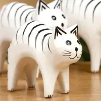 Набор сувенирный "Кошки" дерево H 7.5; 7; 5.5 см, цв. белый