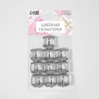 Пряжка, 1.9&times;2.2 см, 16 мм, 10 шт., цвет серебряный