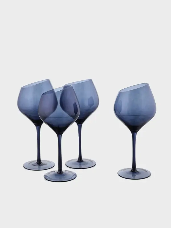 Набор бокалов для вина "Иллюзия" 540 мл, 4 шт, р-р 1й шт 10х24 см, синие