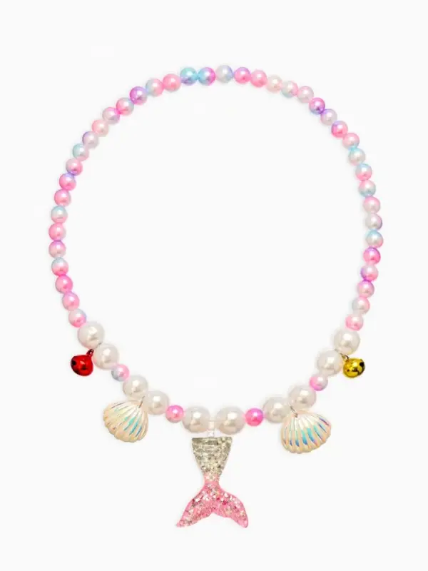 Набор детский &laquo;Выбражулька&raquo; русалочка, 4 пред :клипсы, кольцо, браслет, бусы, бело-розовый   1087536