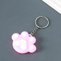 Брелок резина "Цветная лапка" МИКС 4х5х1 см