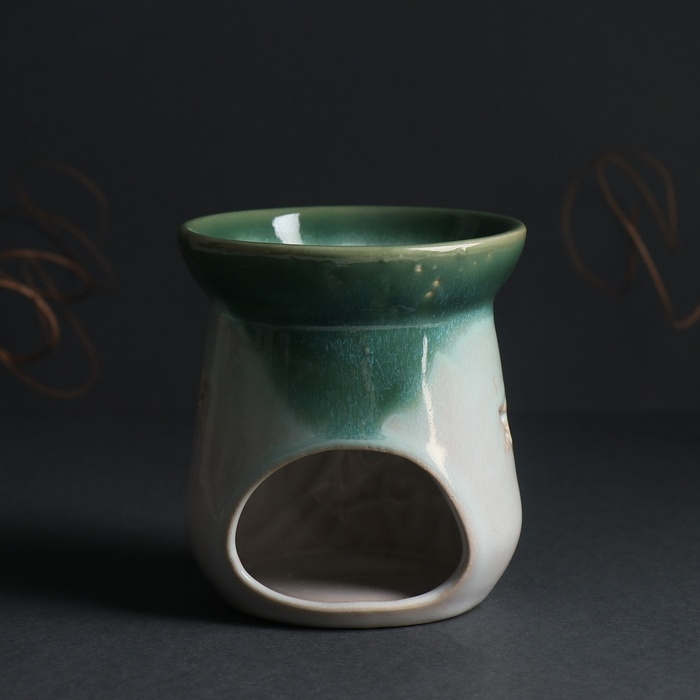 Аромалампа керамика Аромалампа керамика "Море волнуется" зеленый 8,6х8,6х9,8 см