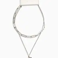 Кулон-цепь 2 яруса "Вишня", цвет бордовый в серебре 40+50+удл