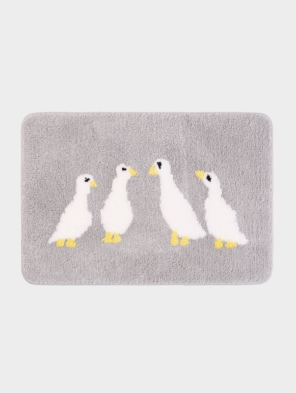 Коврик Доляна &laquo;Гуси&raquo;, 40&times;60 см, микрофибра, серый