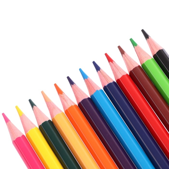 Карандаши акварельные 12 цветов ErichKrause "Jolly Friends", дерево, шестигранные с кисточкой, европодвес