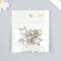 Карабин металл с кольцом "Звезда" серебро 3,4х2,3 см