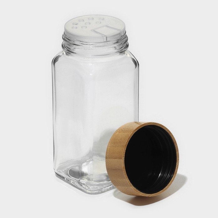 Набор стеклянных баночек для специй с деревянной крышкой BellaTenero &laquo;Эко&raquo;, 120 мл, 4&times;11 см, 12 шт