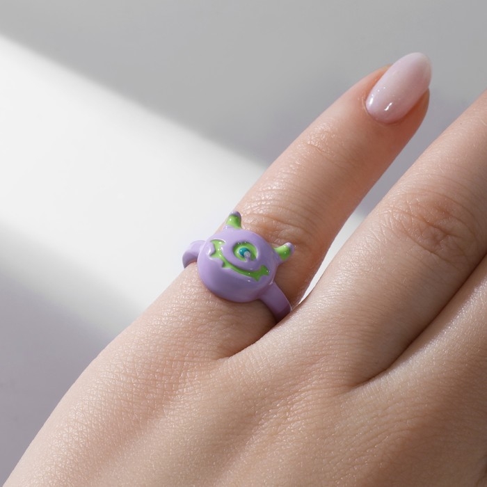 Кольцо &laquo;Монстрик&raquo; круглый, цвет зелёно-фиолетовый, безразмерное