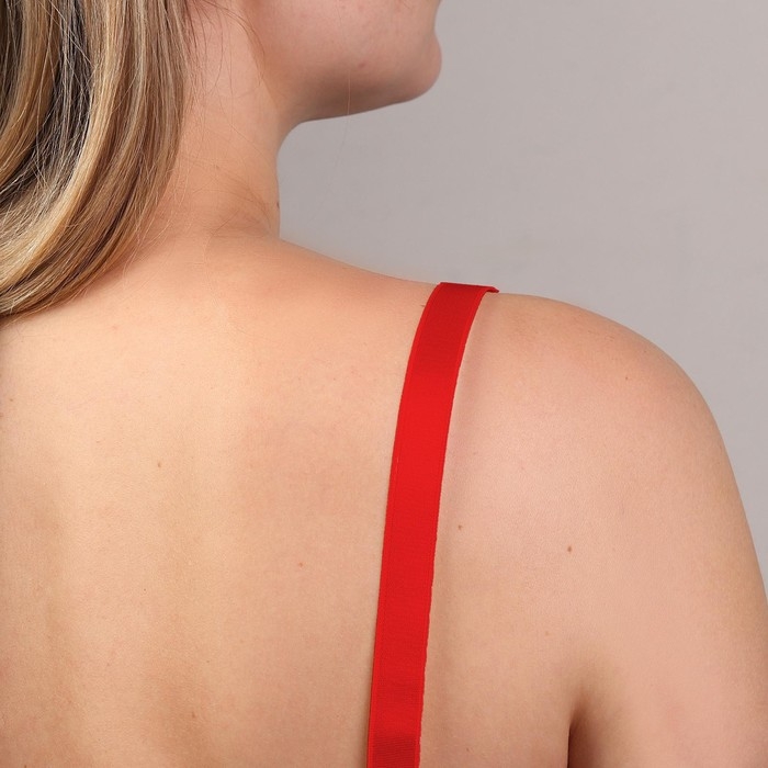 Резинка для бретелей, блестящая, 15 мм, 10 &plusmn; 0,5 м, цвет красный
