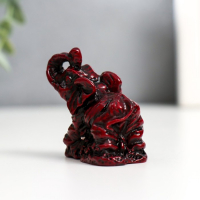 Нэцкэ "Слоны счастья" тёмно-красные набор 6 штук 4,5х3х4 см