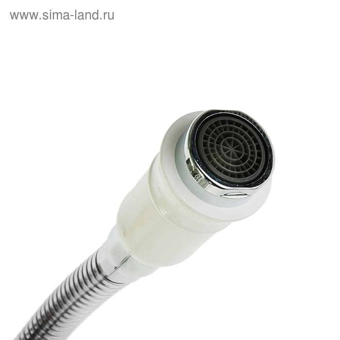 Смеситель для кухни Accoona A4882G, двухрычажный, с гибким изливом, белый/хром