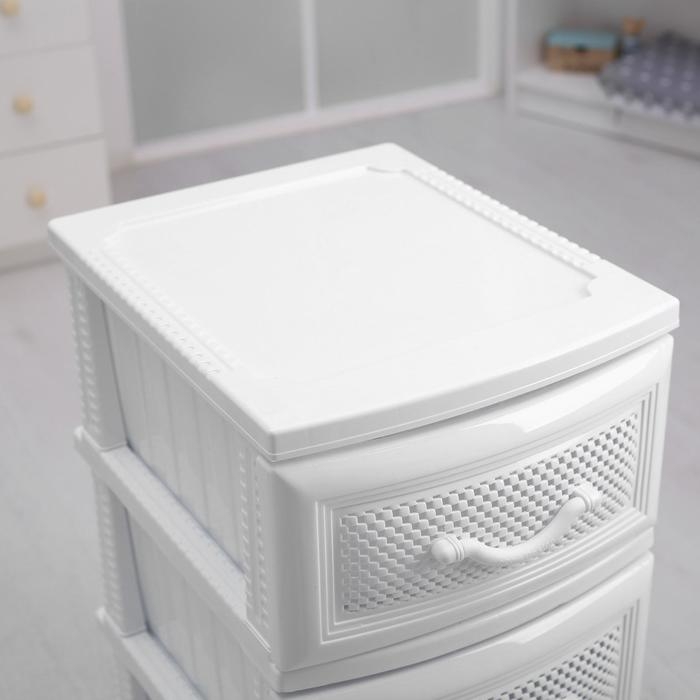 Комод 3-х секционный &laquo;Дельфин&raquo;, белый