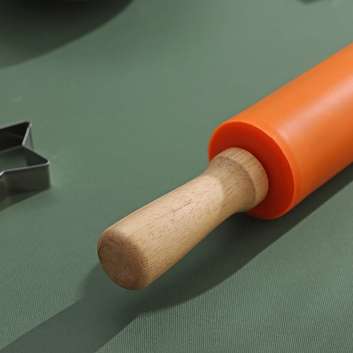 Скалка Доляна &laquo;Валенсия&raquo;, 43&times;5,5 см, рабочая часть 19,5 см, цвет МИКС