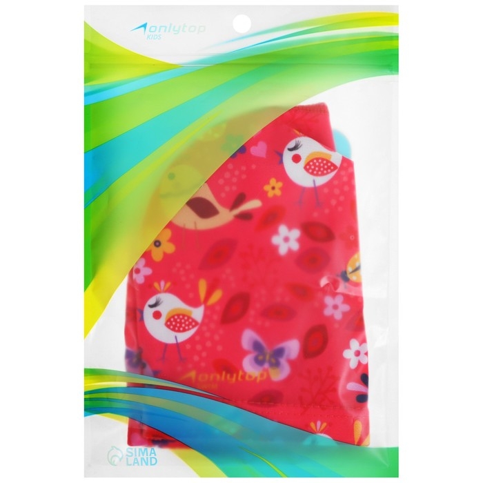 Шапочка для плавания детская ONLYTOP &laquo;Птички&raquo;, тканевая, обхват 46-52 см