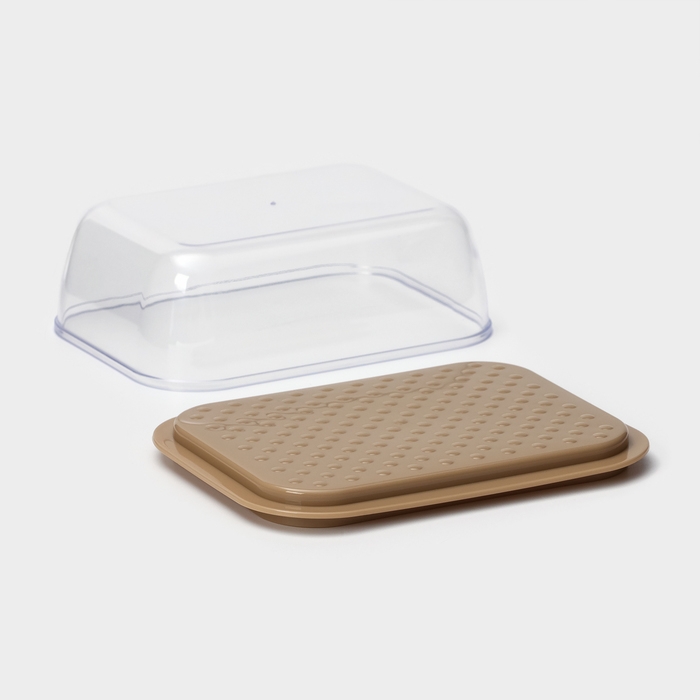 Маслёнка двухсторонняя, 14.5&times;11&times;5.5 см, цвет шоколадный мокко