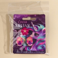 Бижутерия &laquo;Самя милая&raquo; набор для девочек: серьги клипсы и кольцо, 6 х 9 см