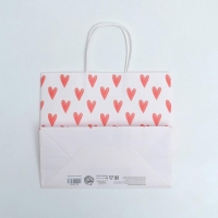 Пакет подарочный крафтовый, упаковка, &laquo;Просто люблю&raquo;, 25 х 22 х 12 см