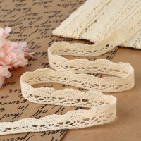 Кружево вязаное, 20 мм &times; 15 &plusmn; 1 м, цвет бежевый