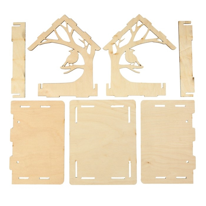 Деревянная кормушка-конструктор &laquo;Птица на дереве&raquo; своими руками, 14.5 &times; 18.5 &times; 19.5 см, Greengo