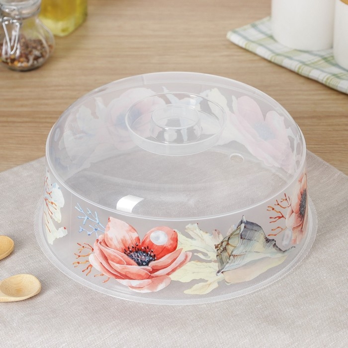 Крышка для СВЧ &laquo;Деко. Маки&raquo;, d=24.5 см