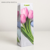 Пакет ламинированный под бутылку, 12 х 9 х 36 см