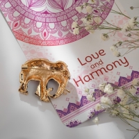 Брошь &laquo;Слон индийский&raquo;, цвет красно-серый в золоте