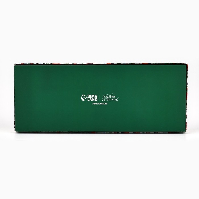 Коробка складная под 12 конфет &laquo;Снегири&raquo;, 3.8 х 10.5 х 26.5 см, Новый год