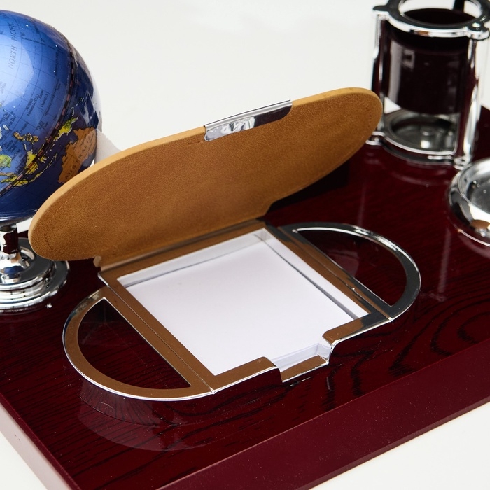 Набор настольный 5в1 с визитницей, красное дерево