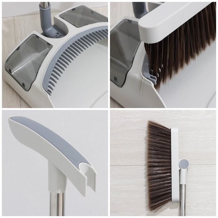 Щётка для пола Raccoon: совок 28&times;27&times;89 см, щётка 23&times;94 см, цвет белый