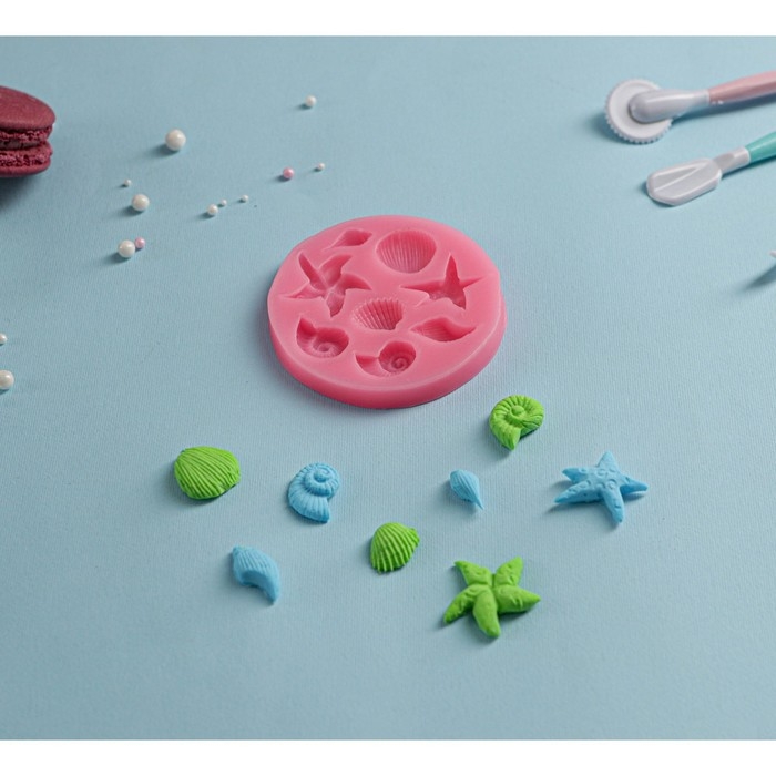 Молд Доляна &laquo;Морские звёзды&raquo;, силикон, d=8 см, цвет розовый