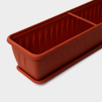 Ящик балконный &laquo;Алиция&raquo;, 100 см, с поддоном, цвет терракотовый