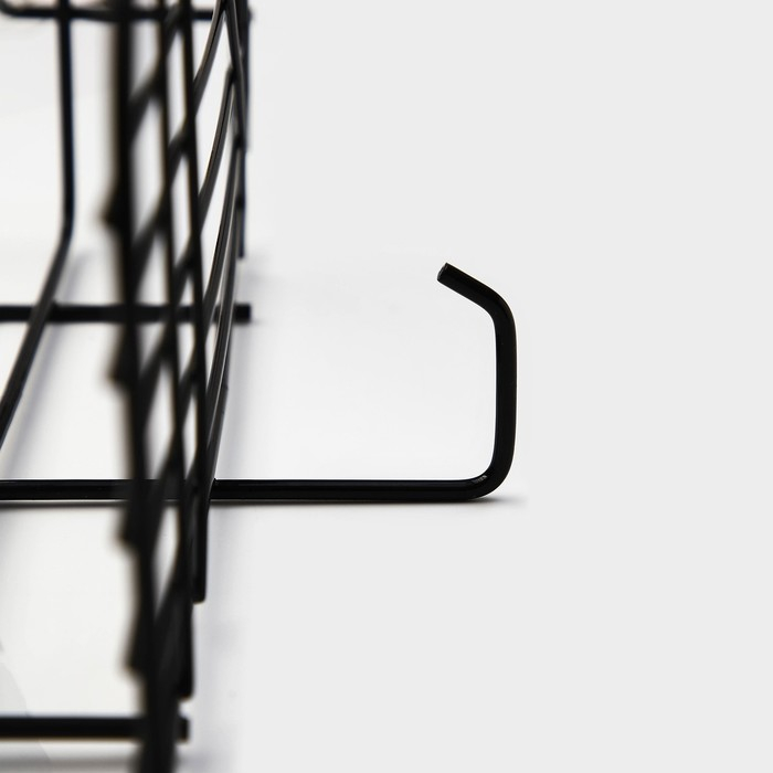 Полка угловая Доляна, 2 крючка, 26&times;26&times;10 см, цвет чёрный