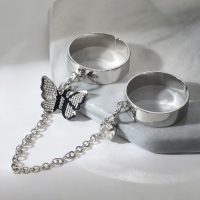 Набор колец 2 штуки &laquo;Тренд&raquo; лёгкость, цвет серебро, размер МИКС