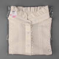 Воротник ложный стойка, ажурный, диаметр горловины = 46 см, 33 &times; 25,5 см, цвет айвори