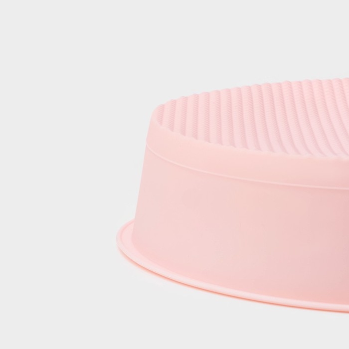 Форма для выпечки Доляна &laquo;Круг&raquo;, силикон, 25&times;5,5 см, внутр. d=23 см, цвет розовый
