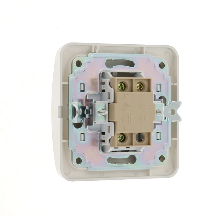 Выключатель Luazon Lighting "Орион", 10 А, 2 клавиши, скрытый, серебристый