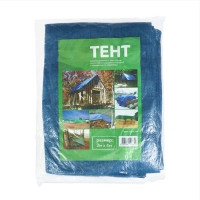 Тент защитный, 4 &times; 3 м, плотность 60 г/м&sup2;, УФ, люверсы шаг 1, тарпаулин, синий