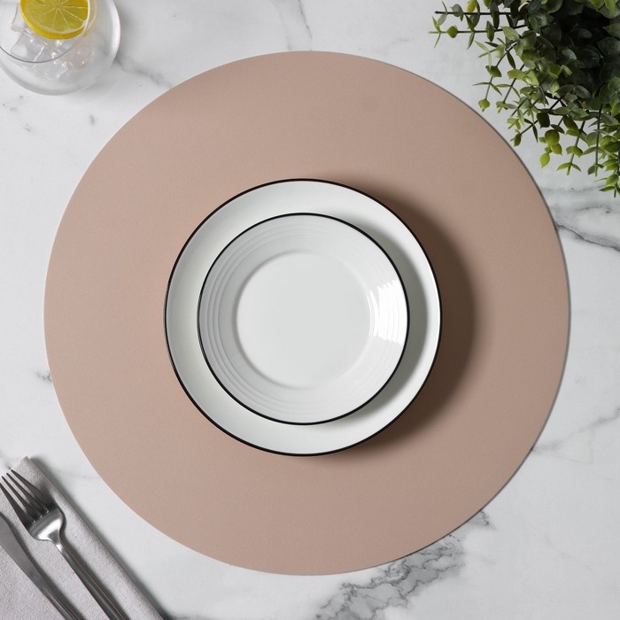 Салфетка сервировочная на стол &laquo;Тэм&raquo;, d=38 см, цвет персиковый