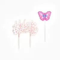 Набор свечей для торта &laquo;Happy Birhday&raquo; с бабочкой