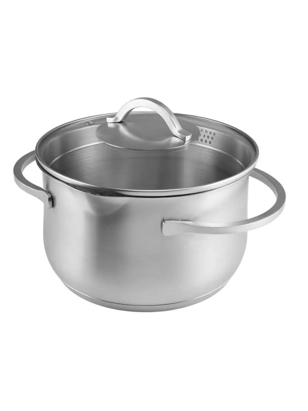 Кастрюля 6 л со стеклянной крышкой 24 см Solid-24С, индукция