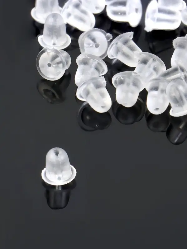 Заглушки для сережек, швенз, пусет силиконовые для швенз и пусет (набор 30 шт. ), 4&times;5 мм