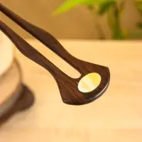 Заколка для волос фигурная, дерево Соно, ракушка, 17х4 см, цв. тёмно-коричневый