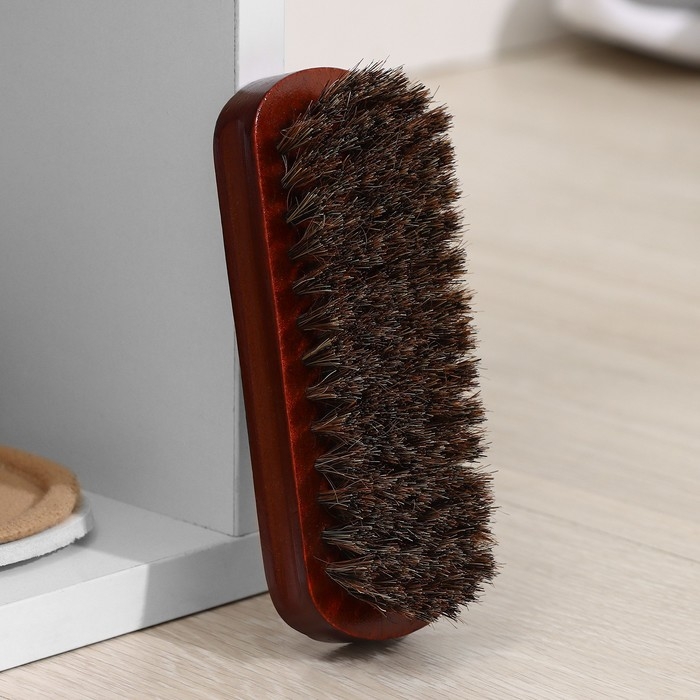 Щётка для обуви с конским волосом, 13&times;5&times;4 см